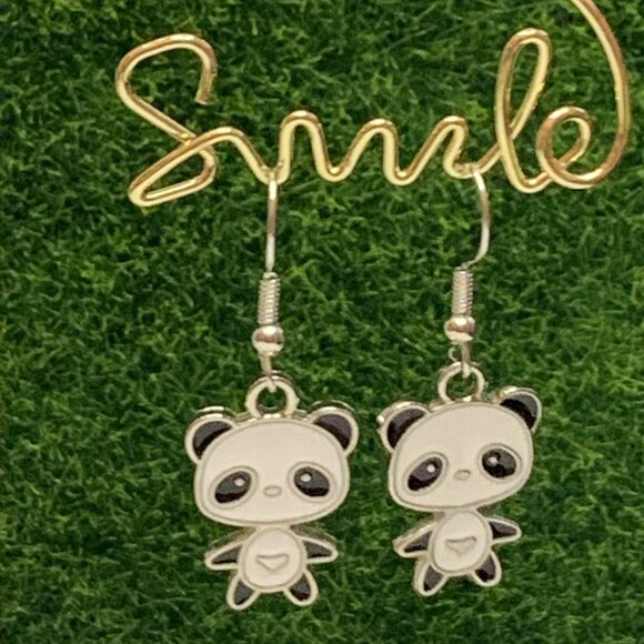 Panda Earring, Panda Bear Jewelry, Gift, Panda Jewelry, Silly Animal Earring - Picture 7 of 8